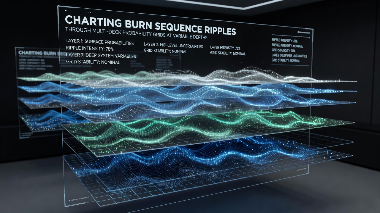 Visualisierung von Wahrscheinlichkeitsgittern mit Burn-Sequenz-Effekten bei unterschiedlichen Tiefen