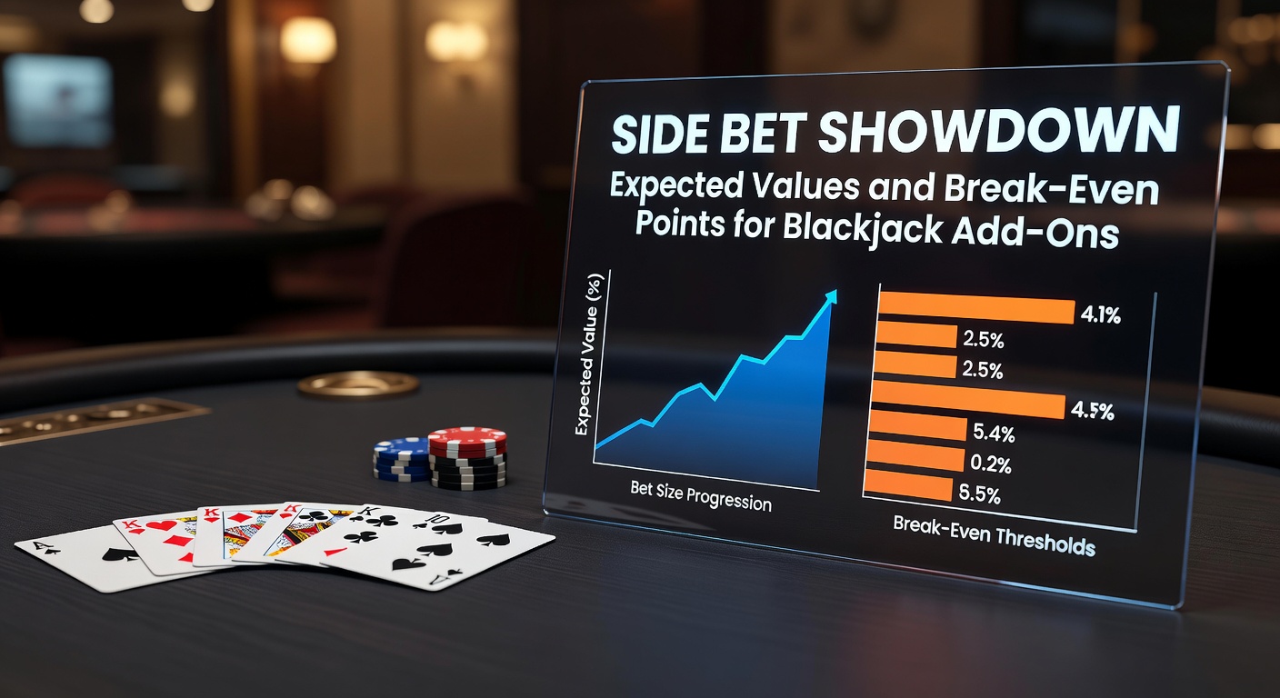Grafik mit typischen Blackjack-Side-Bets wie Perfect Pairs und 21+3, die Auszahlungsraten und Wahrscheinlichkeiten vergleicht