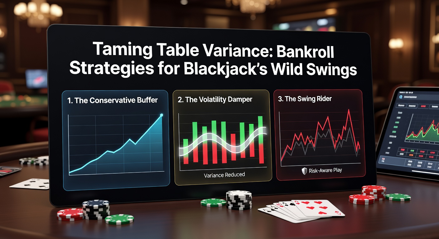 Grafik einer schwankenden Bankroll-Kurve beim Blackjack, die die typischen Höhen und Tiefen der Variance illustriert