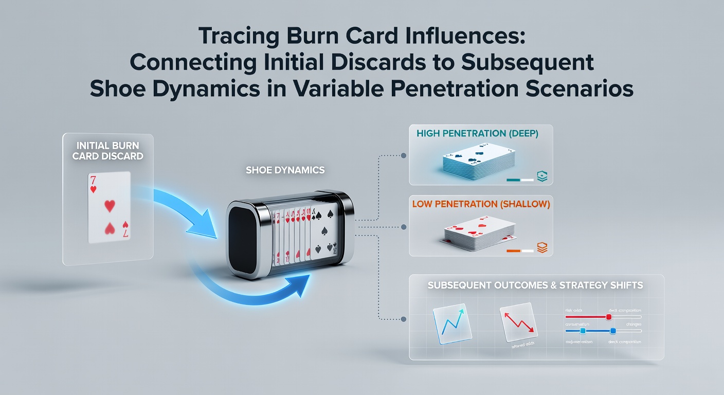 Darstellung der Burn-Card-Auswirkungen auf Schuhdynamiken in Blackjack-Tischen mit variabler Penetration